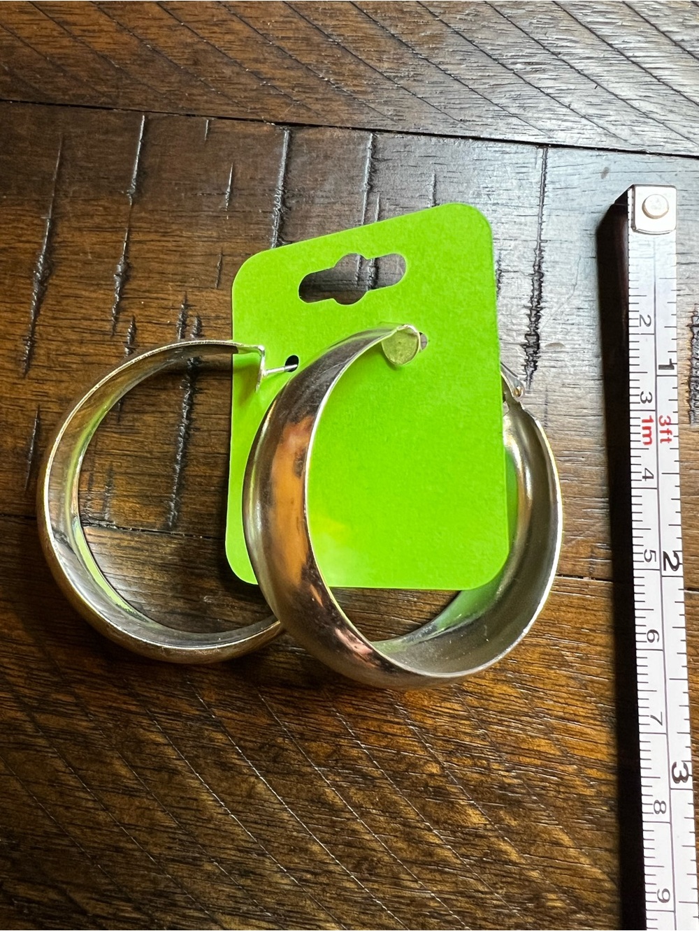 Silver Hoop Earrings - Chunky Wide Style